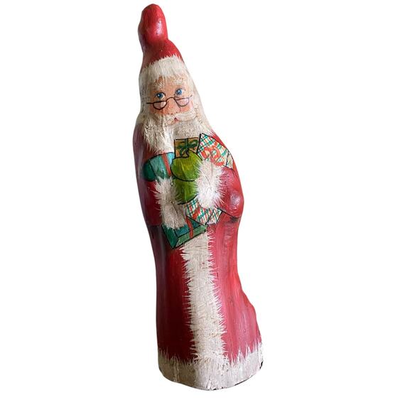 Vintage Hand Carved / Painted Wood Swedish Folk Art Santa Claus Figurine